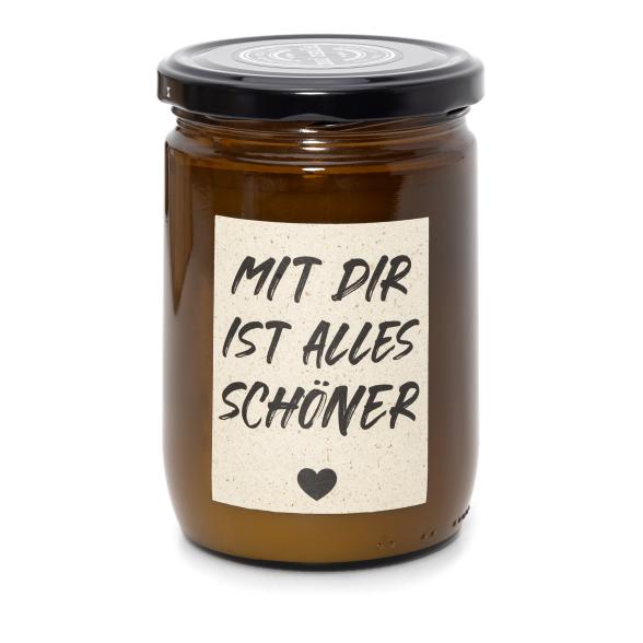 Kerze 'Mit Dir ist alles schöner'
