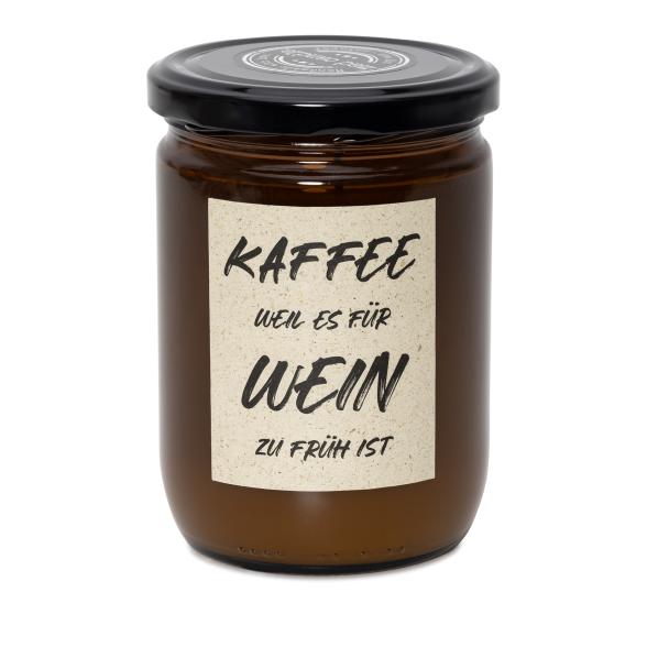 Kerze 'Kaffee statt Wein'