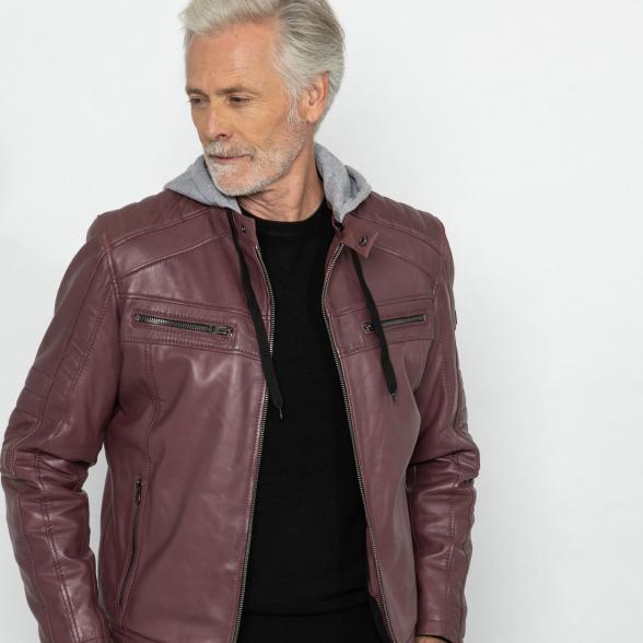 OTTO KERN Herren-Lederjacke 'Barney' pflaume