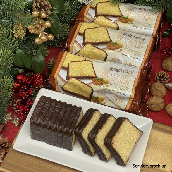 Schlünder Marzipankuchen mit Schokolade überzogen