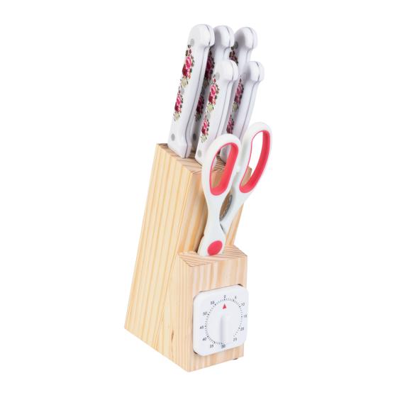 Messerblock Rosen 7 tlg