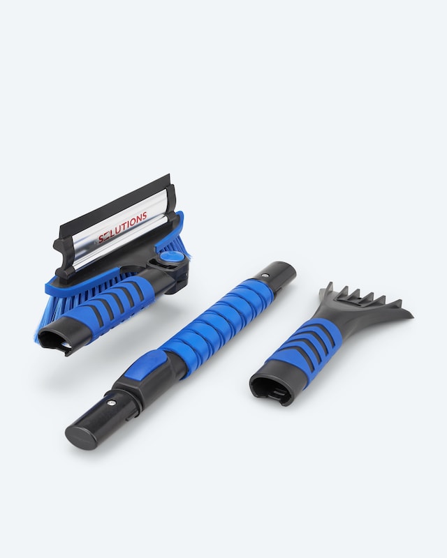 Teleskop-Eiskratzer mit Besen