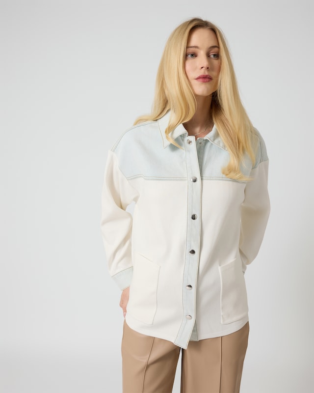 Jacke im Strick-Denim-Mix