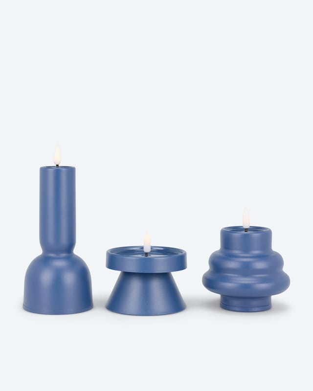 Outdoor LED-Metallkerzen Style, 3tlg.