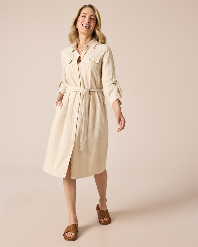 Leinenkleid mit Taschen