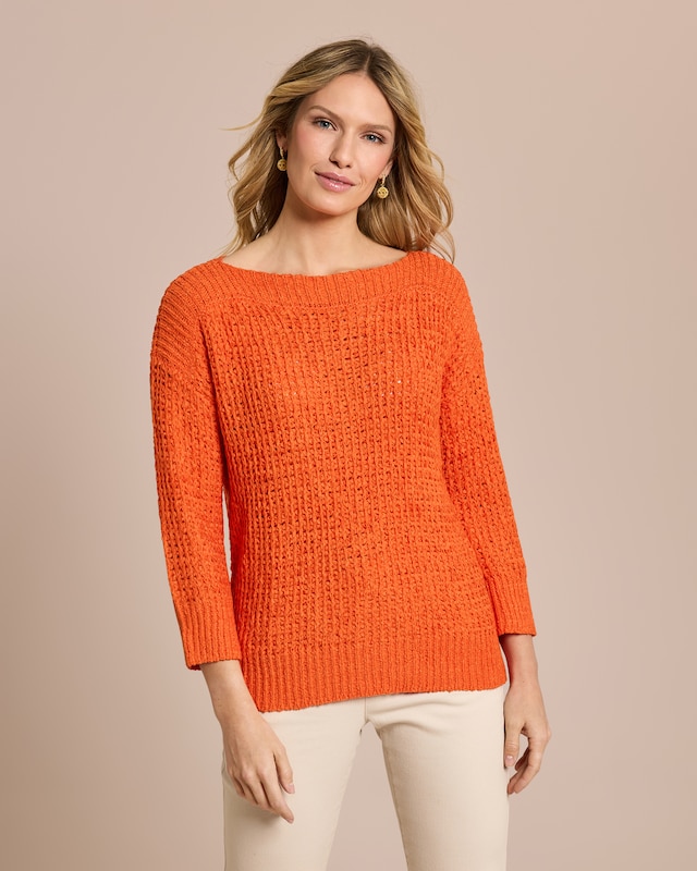 Pullover aus Bändchen-Garn