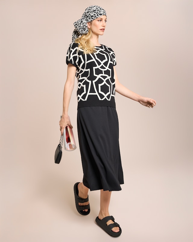 Jacquard Pullover kurzarm