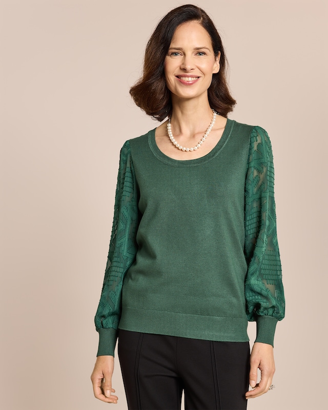 Pullover mit Jacquardärmel