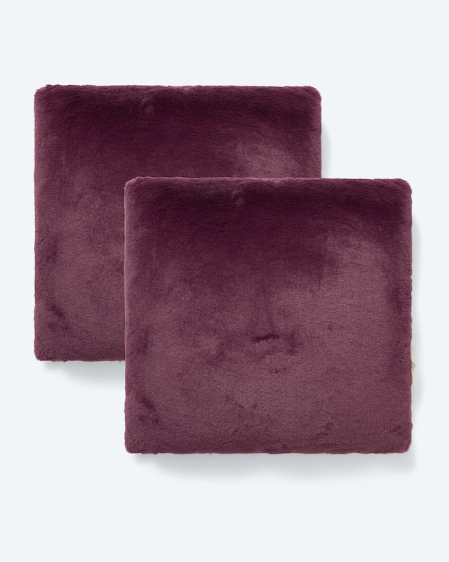 Kissen 'Ivo' in Kaninchenfell-Optik, 2er Set