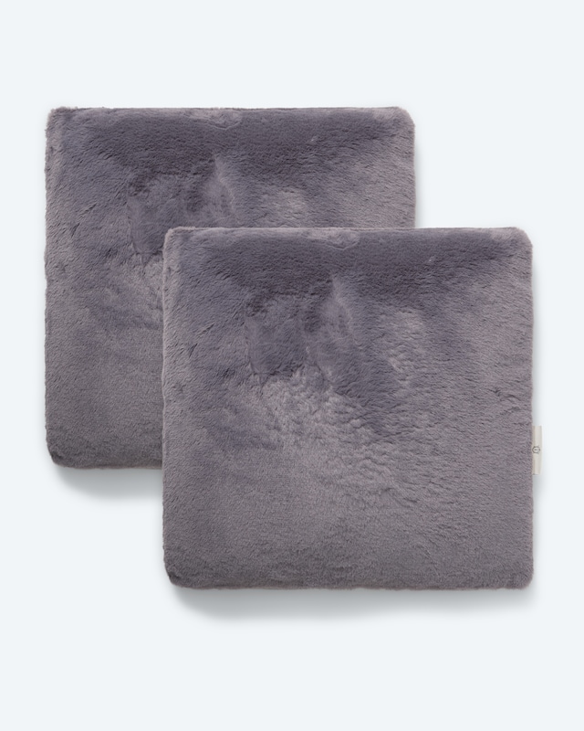 Kissen 'Ivo' in Kaninchenfell-Optik, 2er Set