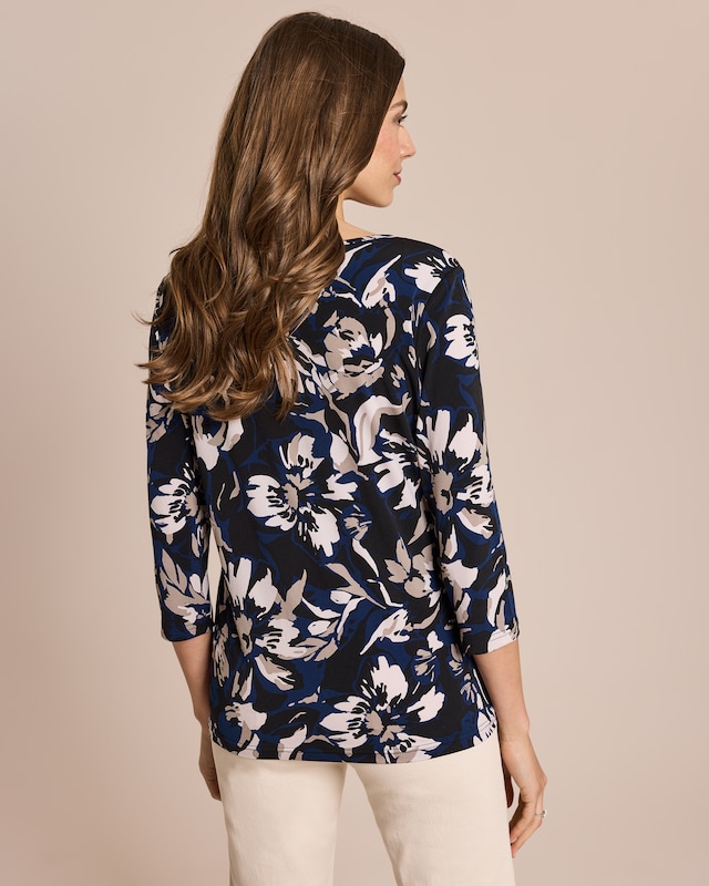 Shirt großen Blüten Druck