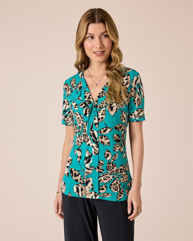 Shirt mit Blumen-Animaldruck