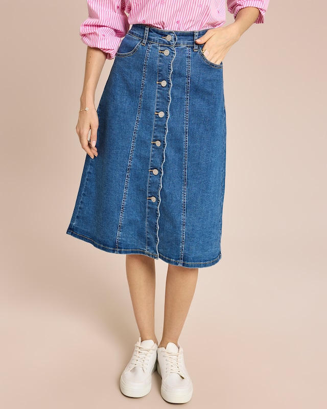 Jeans Rock mit Knopfdetail