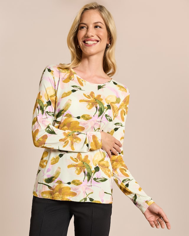 Shirt mit Blumen-Druck