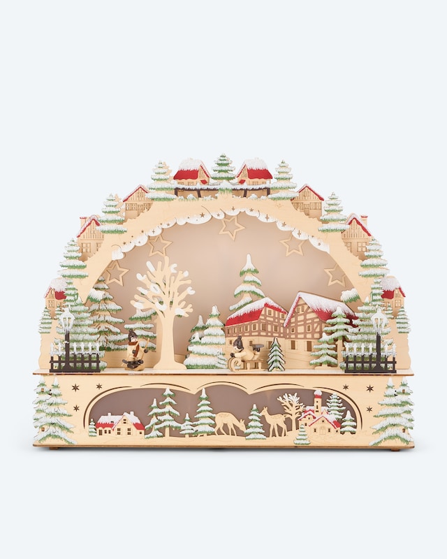 LED-Holzschwibbogen 'Winterwald'