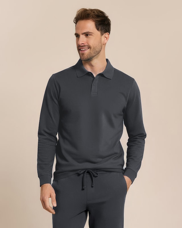 Fleece-Poloshirt