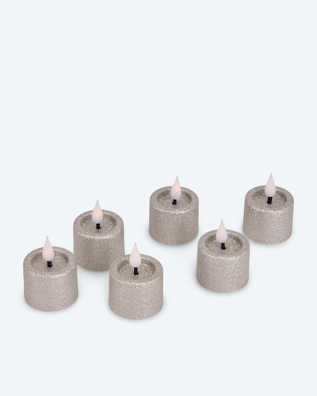 LED-Teelichter 'Glitzer', 6tlg.