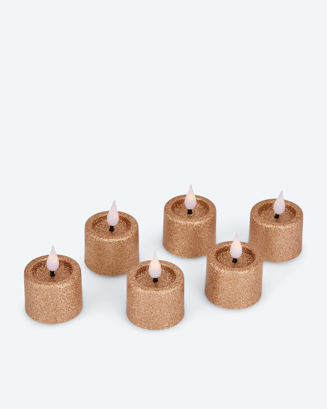 LED-Teelichter 'Glitzer', 6tlg.