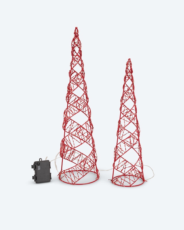 Outdoor-LED-Bäume mit Folieneffekt, 2tlg.