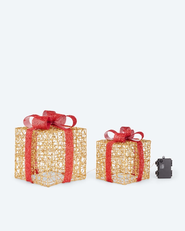 Outdoor-LED-Geschenke mit Folieneffekt, 2tlg.