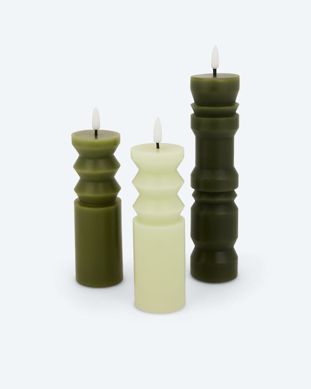 LED-Formkerzen, 3tlg.