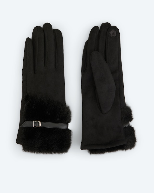 Handschuhe mit Webpelzbesatz