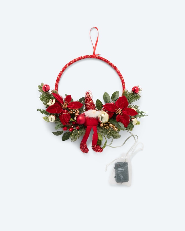 LED-Kranz im Wichtel-Design