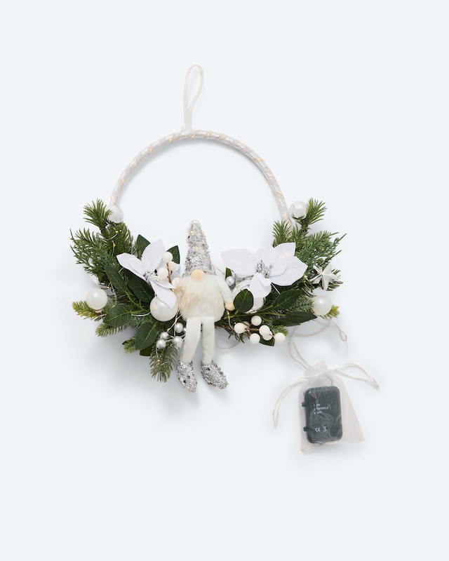 LED-Kranz im Wichtel-Design