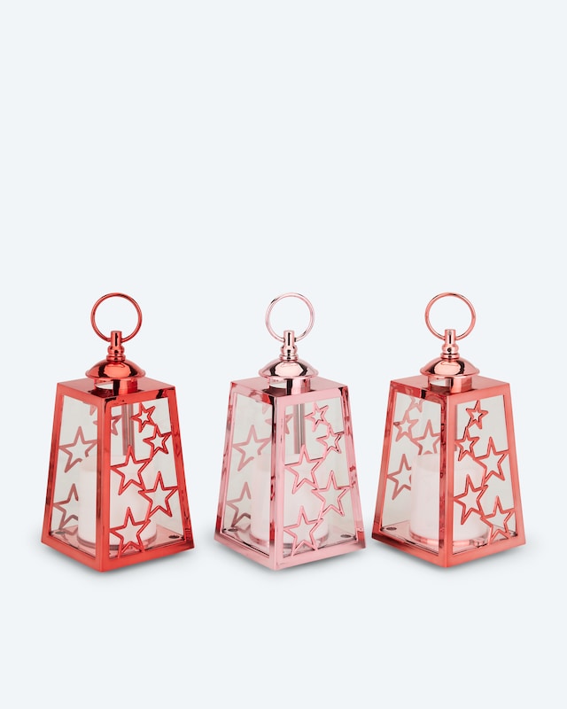 LED-Laterne im Stern-Design, 3tlg.