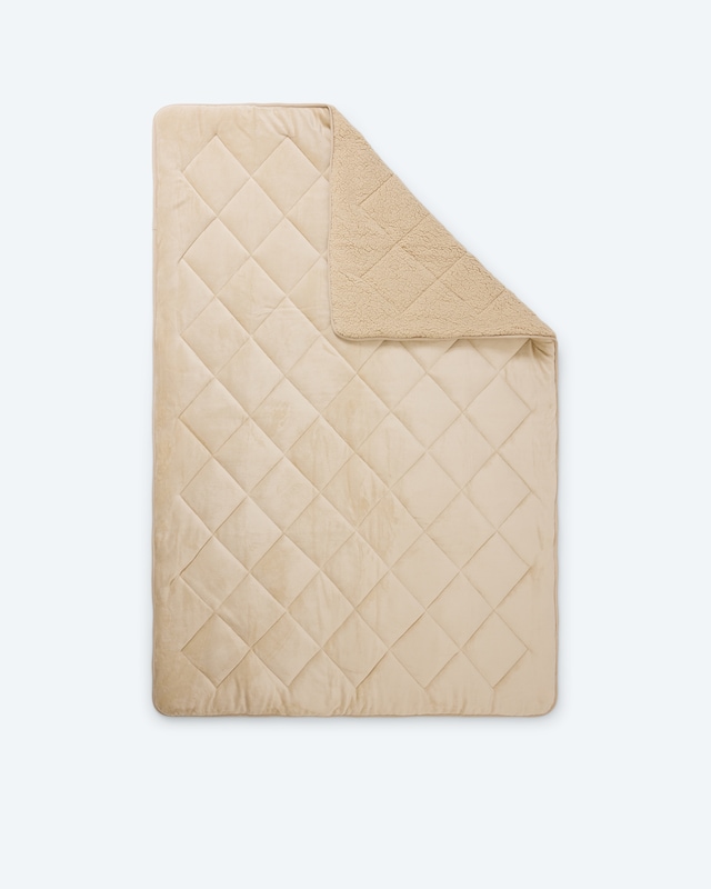 Steppbett in Cashma Plüsch/ Lammfell-Optik