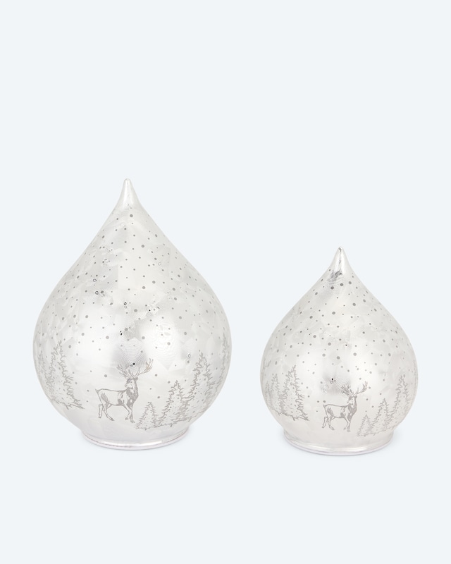 LED-Glastropfen 'Frosty', 2tlg.