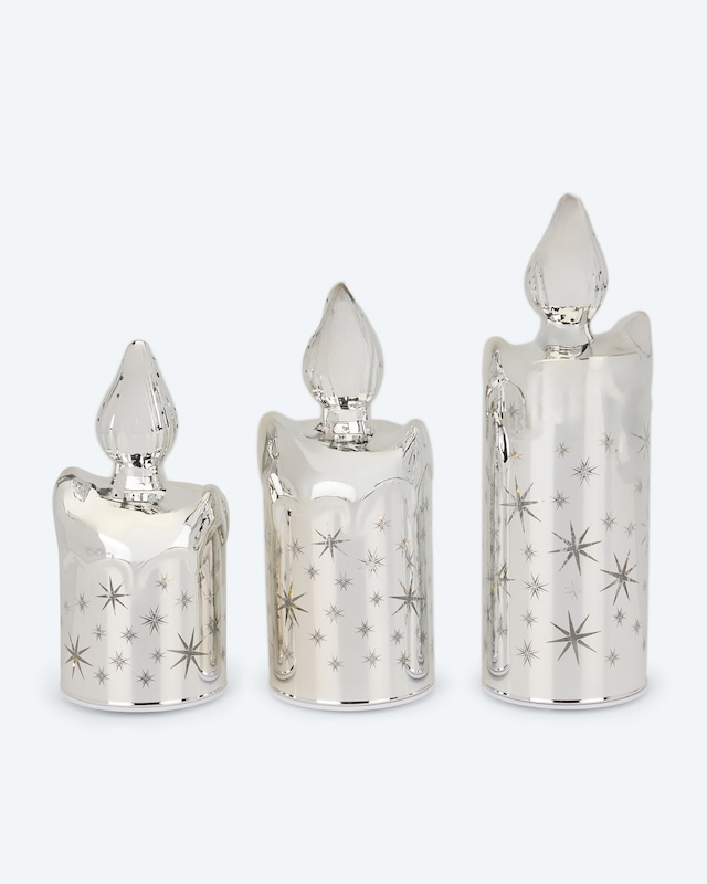 LED-Glaskerzen, 3tlg.