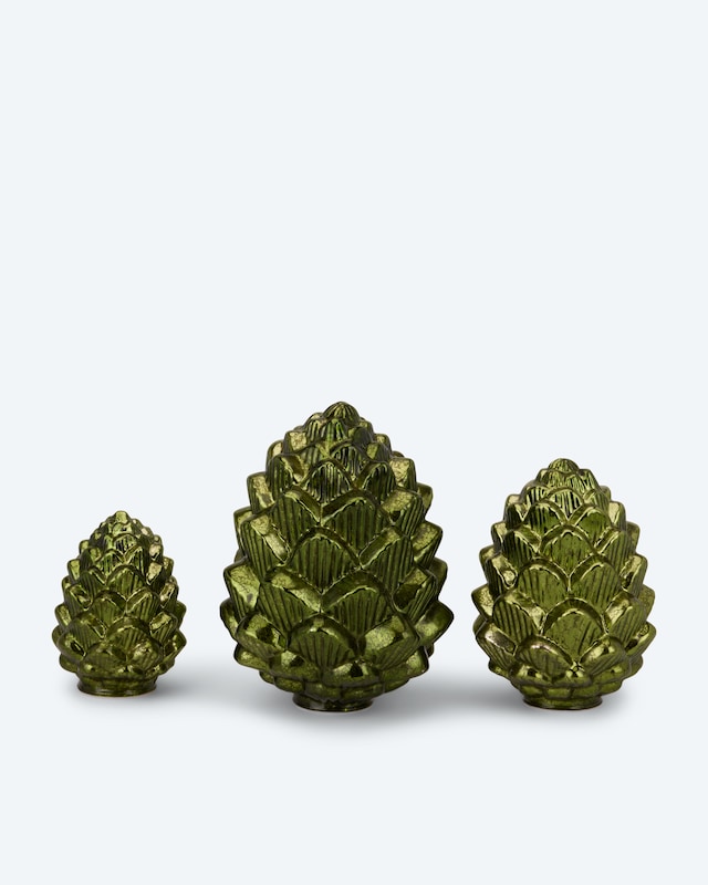 3 LED Glas Tannenzapfen Twinkle