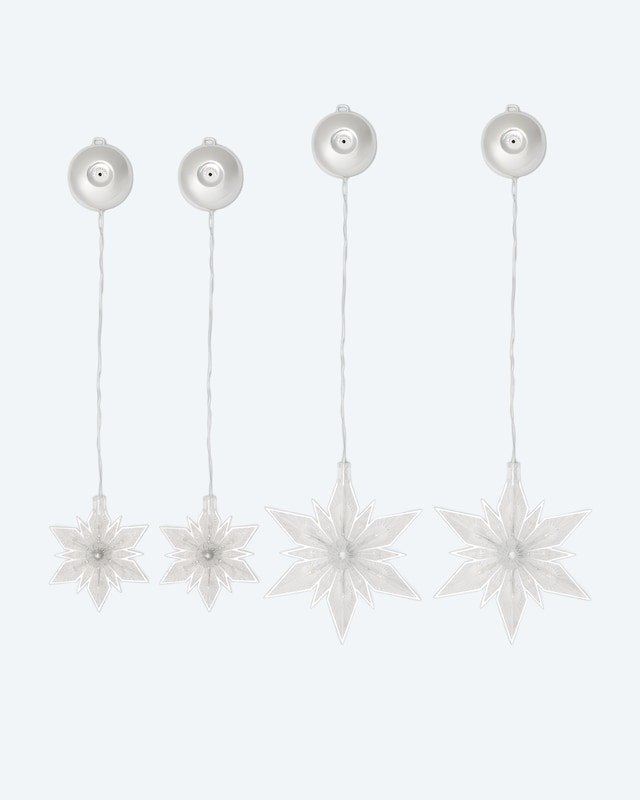 LED-Sterne mit Saugnapf, 4tlg.
