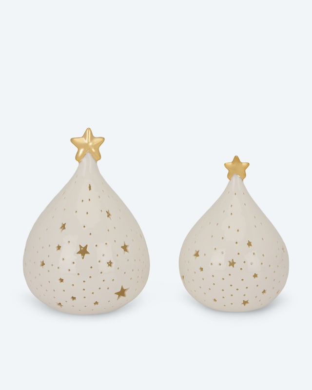 LED-Keramiktropfen 'Sterne', 2tlg.