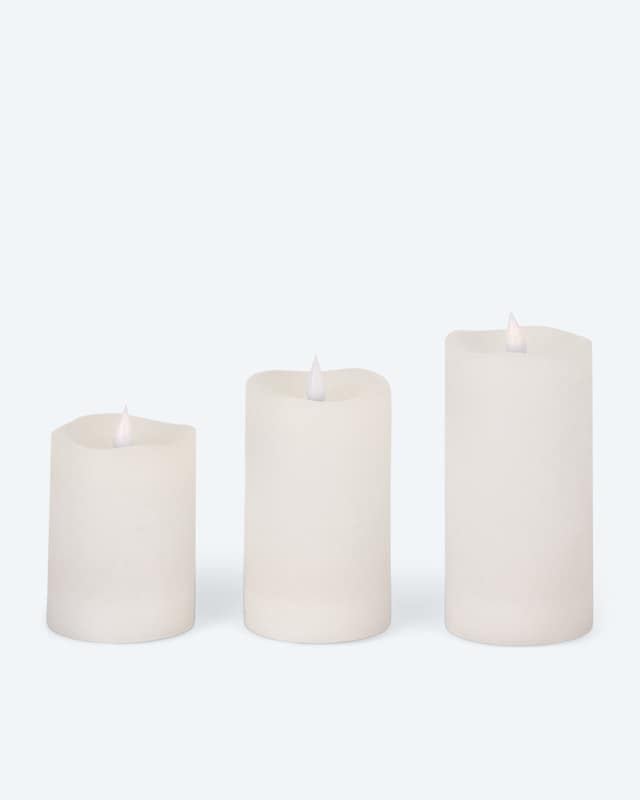 Wiederaufladbare LED-Stumpenkerzen, 3tlg.