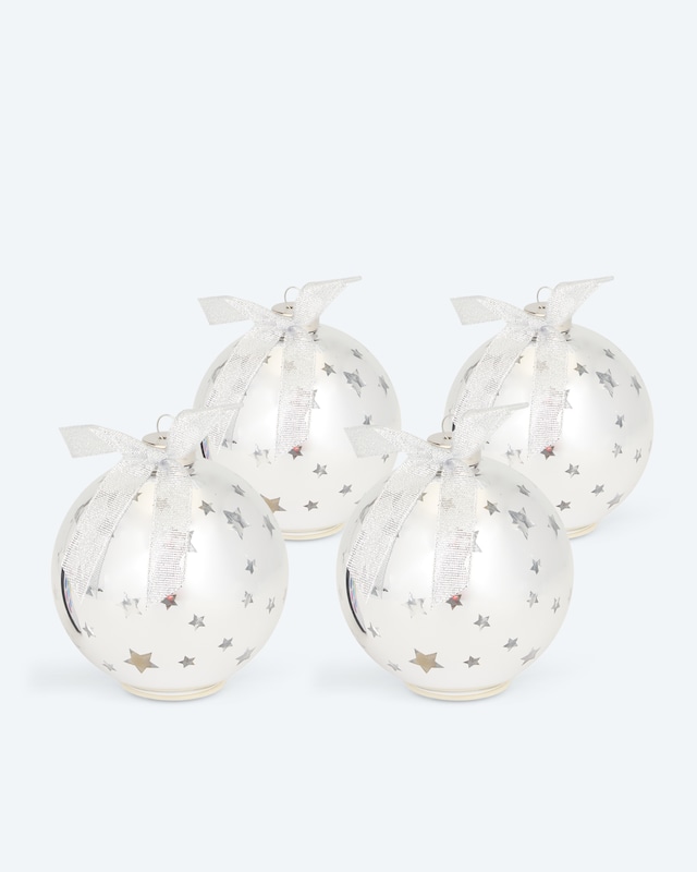 LED-Weihnachtskugeln 'Sterne', 4 Stück