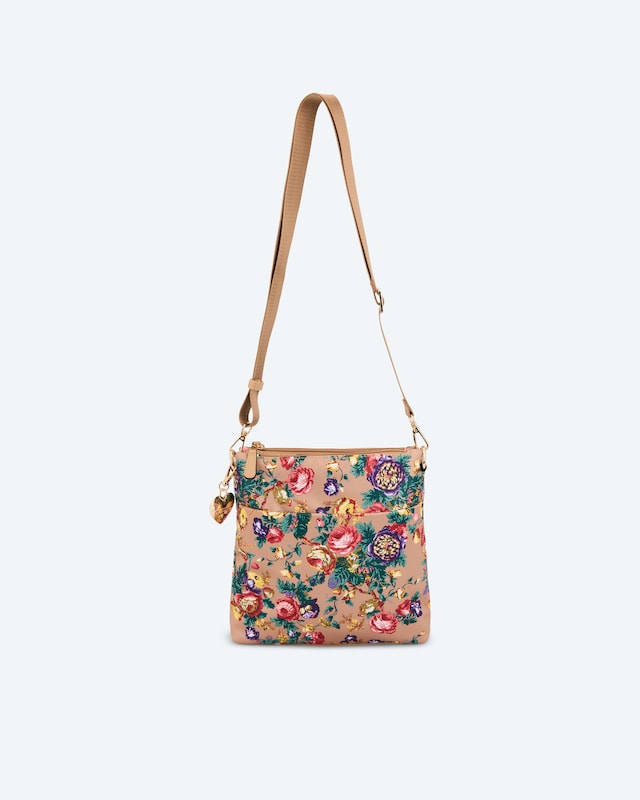 Umhängetasche mit Blumendruck
