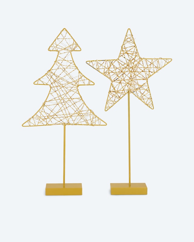 LED-Fenster-Deko Stern & Baum