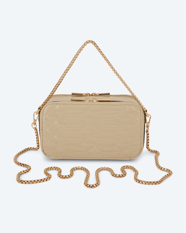 Tasche mit Handyfach in Lackoptik