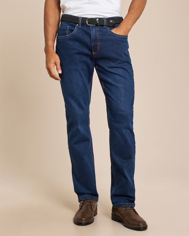 Stretch Thermo-Jeans mit Gürtel