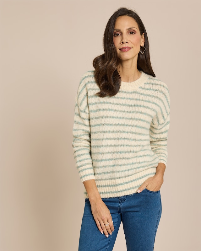 Struktur Pullover mit Streifen