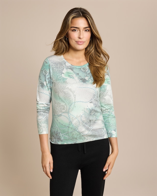 Soft Pullover Blumen-Ketten Design