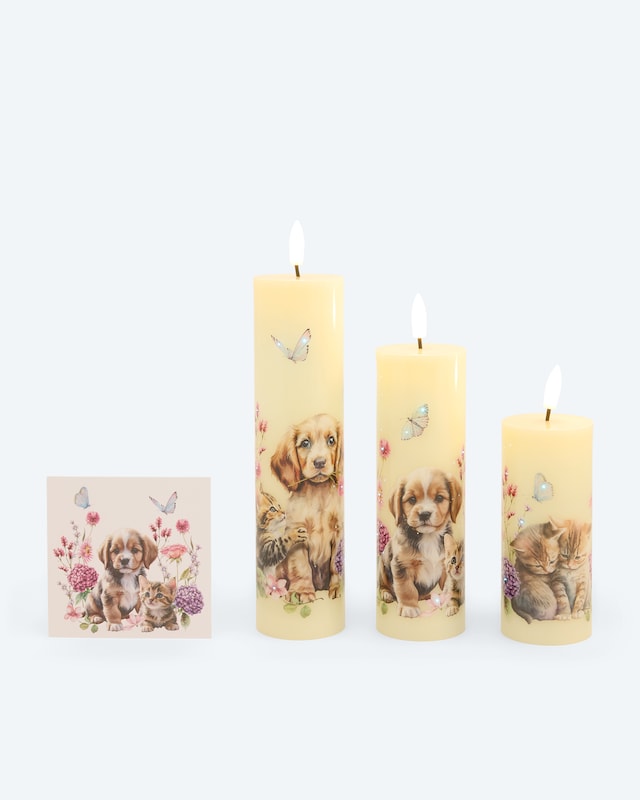 Hohe LED-Votivkerzen 'Filament', 3tlg.