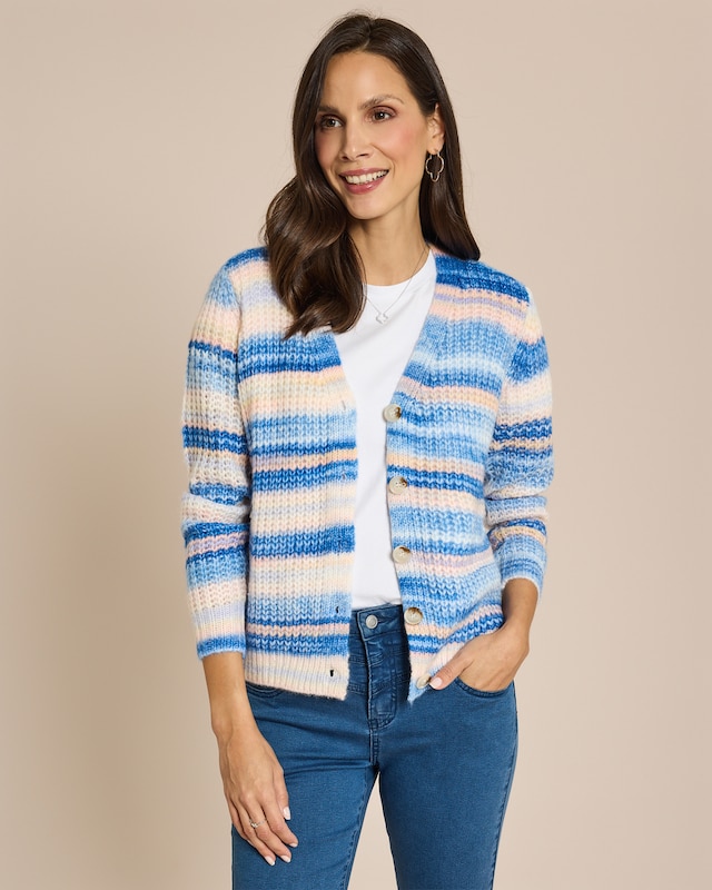 Cardigan mit bunten Streifen