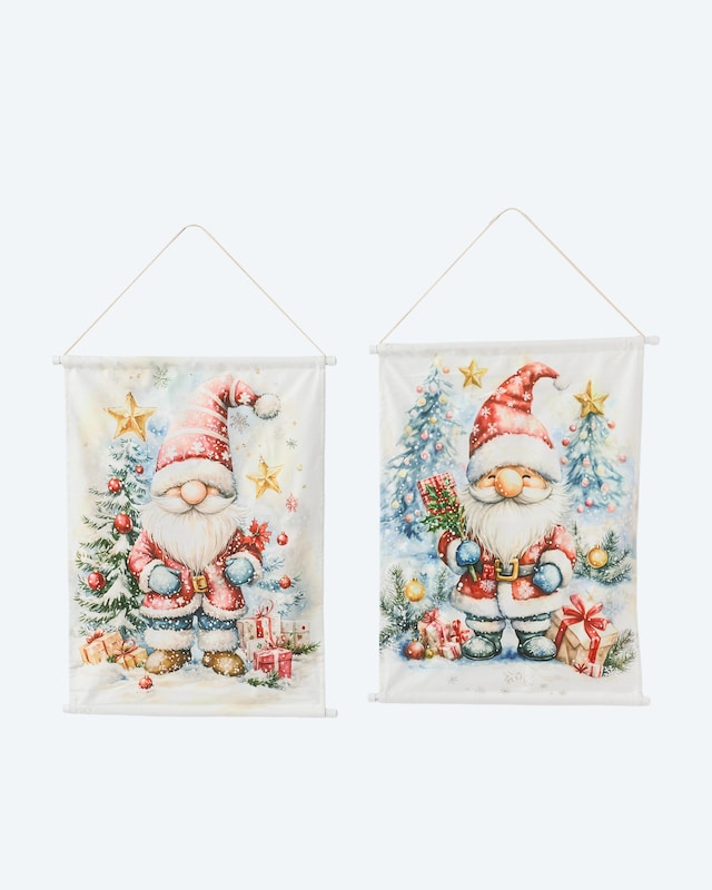 2 LED Stoff-Wandbilder 'Wichtel'