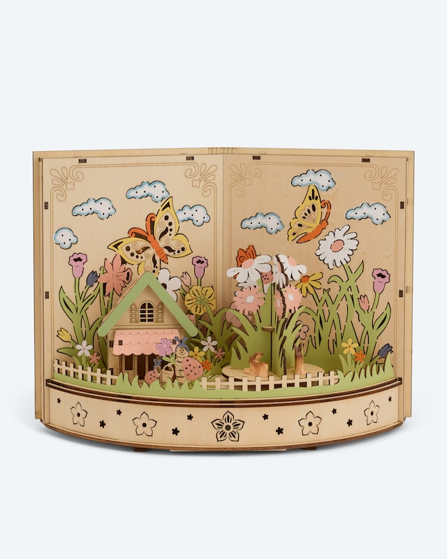 LED-Holzdekoration 'Frühlingsbuch'