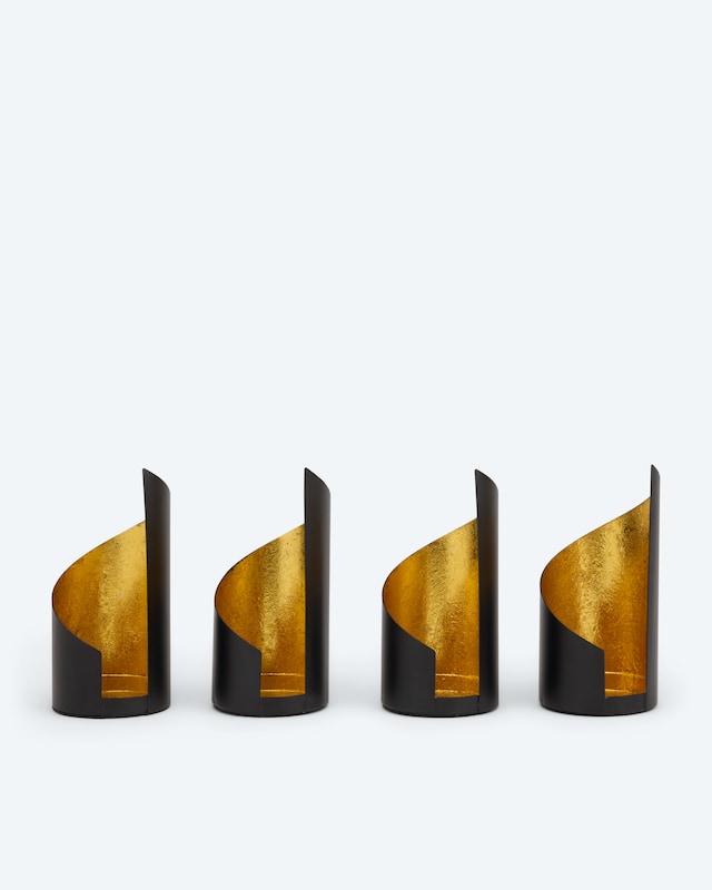 Stumpenkerzenhalter 'Gold', 4tlg.