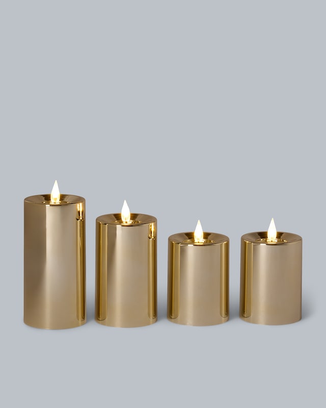 LED-Stumpenkerzen 'Shiny', 4tlg.