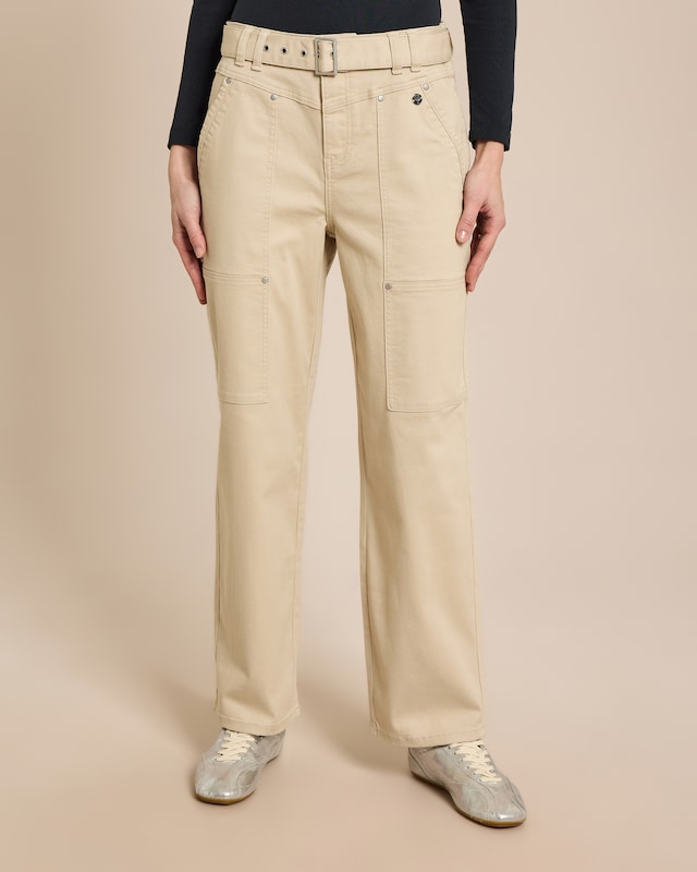 Straight Leg Hose mit Gürtel